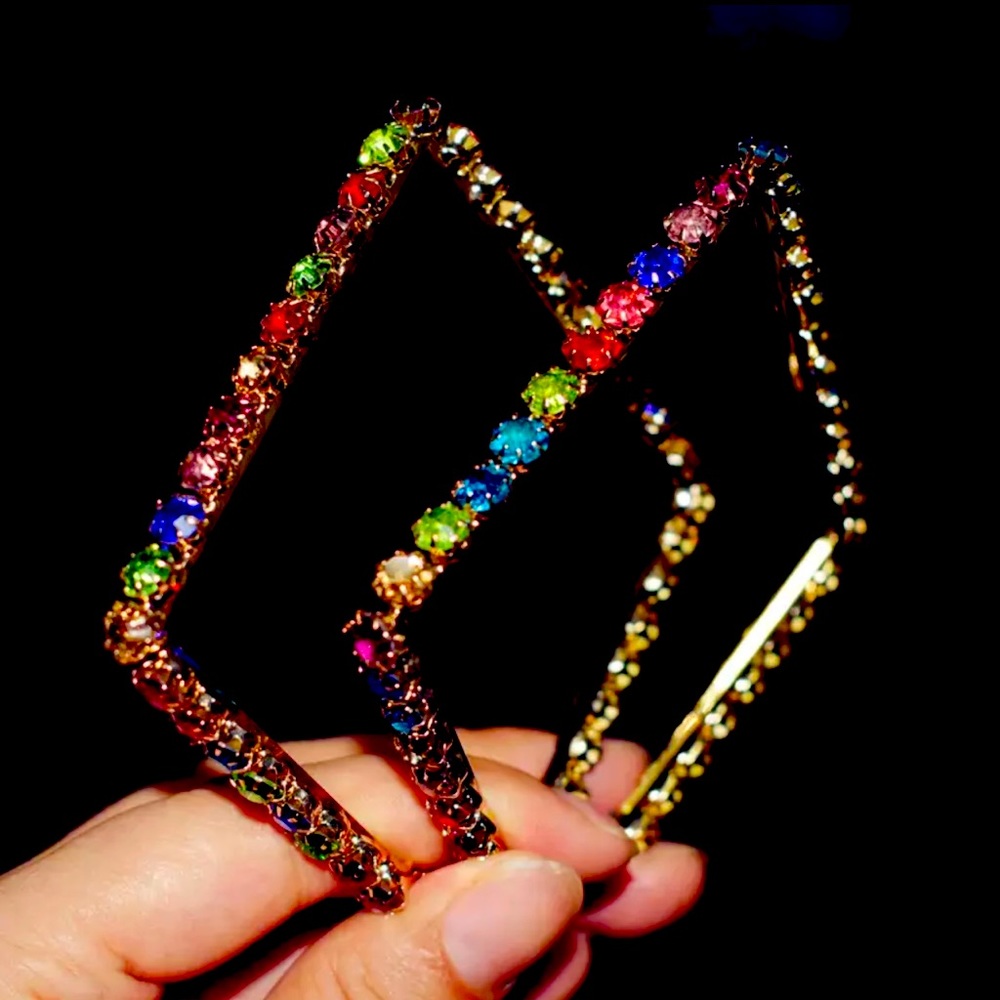 Square Multi Color Hoop